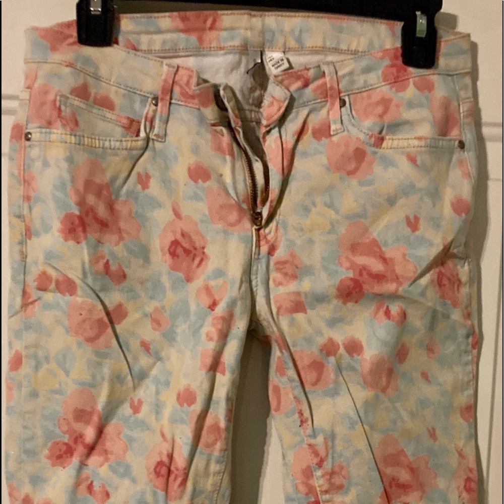 Ladies floral print jeans